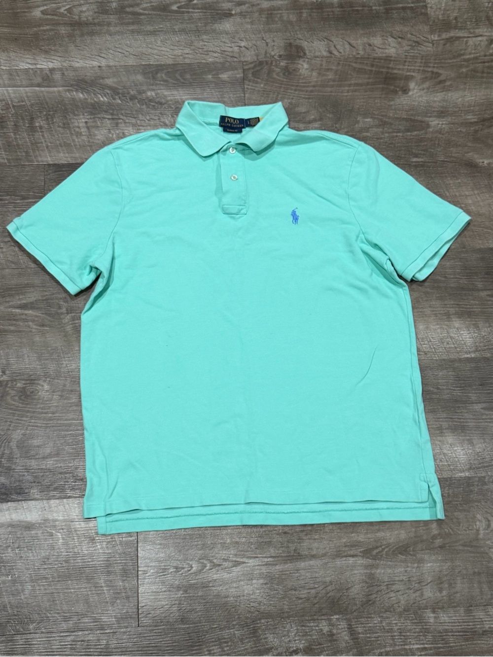 Polo Ralph Lauren Classic Fit Mens Mint Polo Shirt With Embroidery Size large.